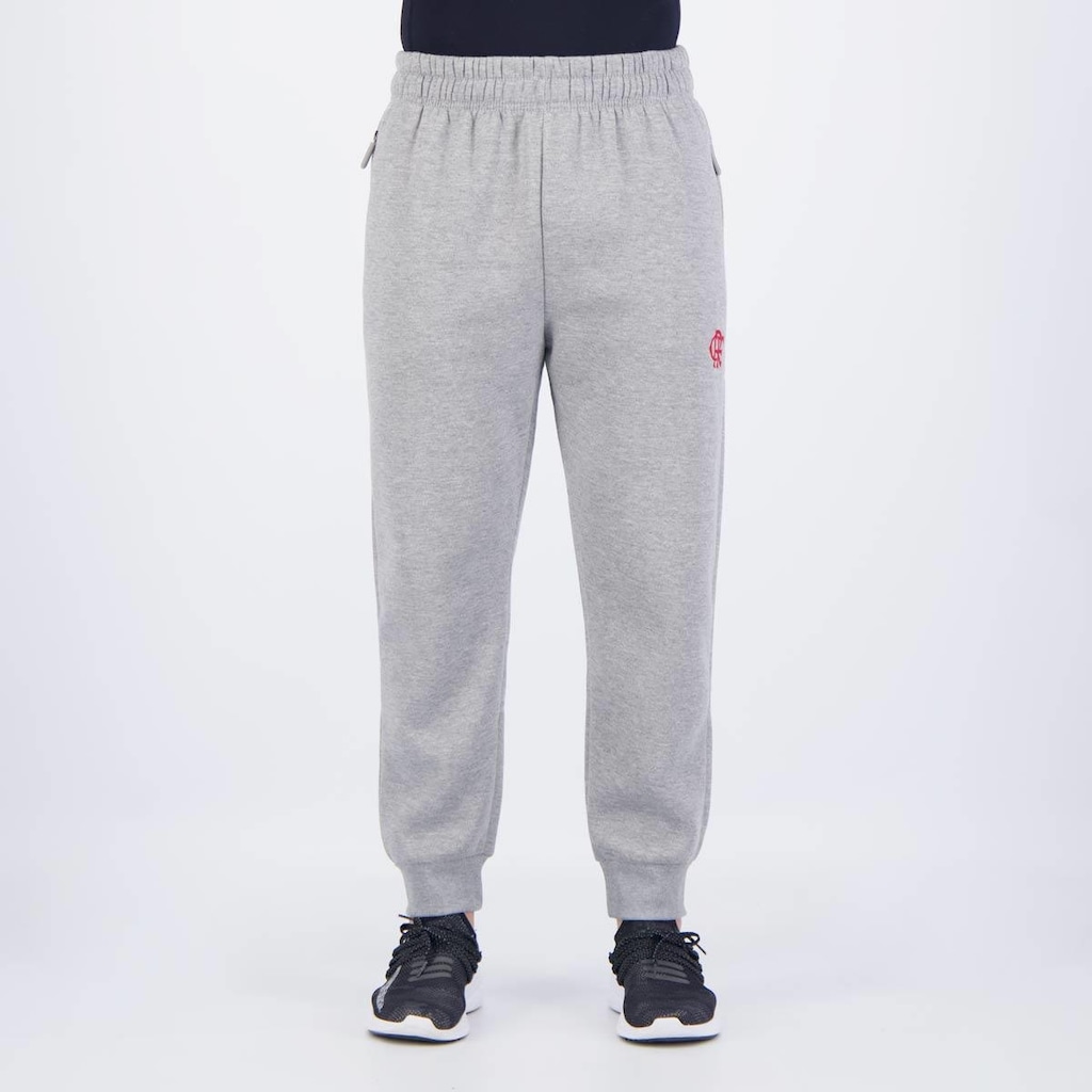 Calça Moletom Flamengo Rest Mescla Cinza