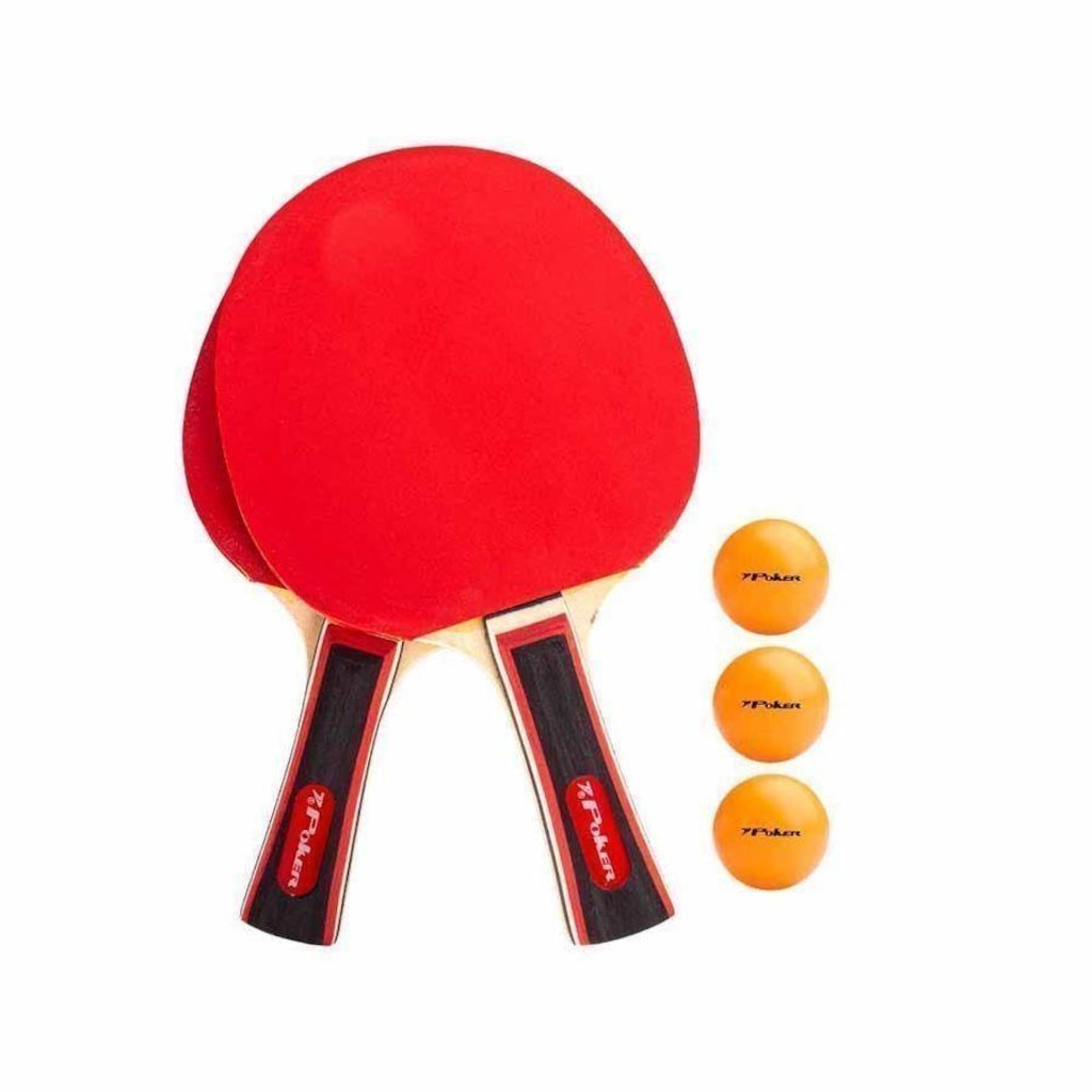 Imagem 2 do produto Kit Poker: Raquete + 3 Bolinhas + Suporte Retrátil
