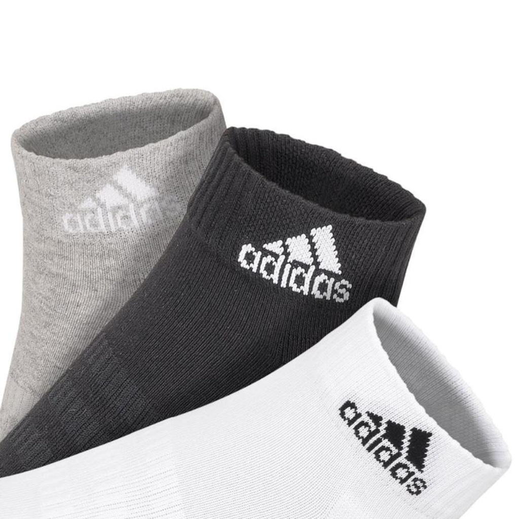 Imagem 2 do produto Kit Meias adidas Ankle Cushioned Sportswear com 3 Pares - 35 a 37 - Adulto