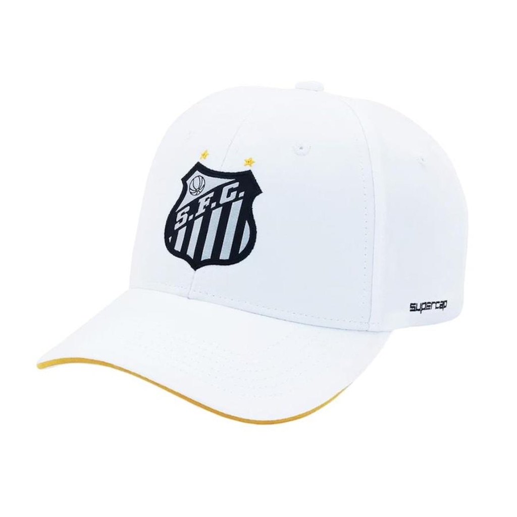 Boné Aba Curva do Santos Supercap Escudo Patch Bordado - Snapback - Adulto