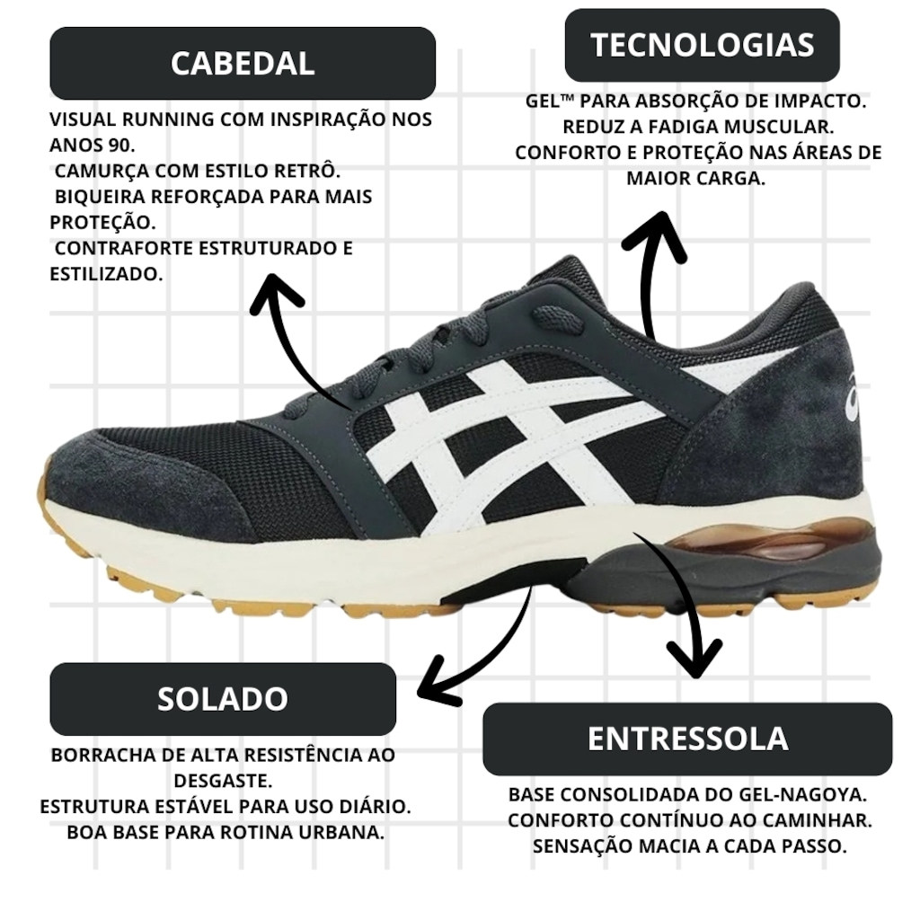 Imagem 4 do produto Kit Tênis Asics Gel-Takumi + Par de Meias - Masculino