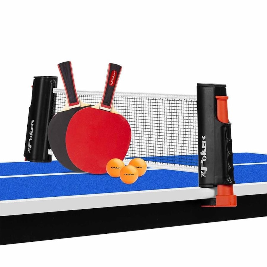 Kit Ping Pong Poker Star 2 Raquetes+3Bolas+Suporte+Rede Unissex