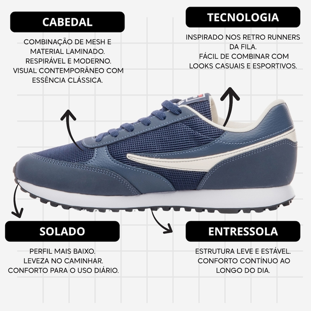 Imagem 3 do produto KIT TÊNIS FILA RENNO CLASSIC + MEIA - MASCULINO