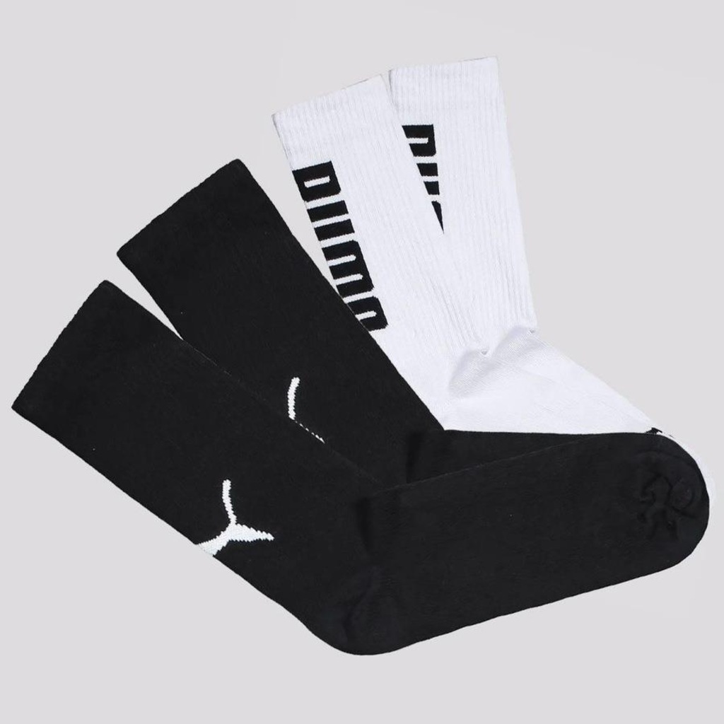 Kit Meia Puma Esportiva Cano Longo - 2 Pares - Unissex - Foto 1