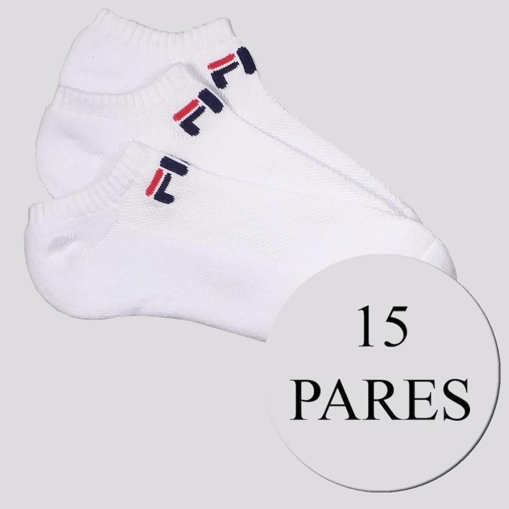 Meia Cano Curto Fila Light - 15 Pares - Unissex