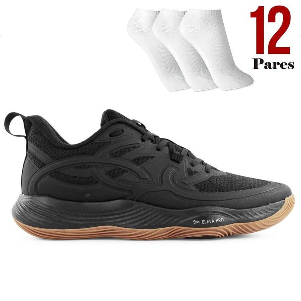 Tênis Olympikus Qu4Dra Quadra Br1 + 12 Pares de Meias - Unissex - Foto 1