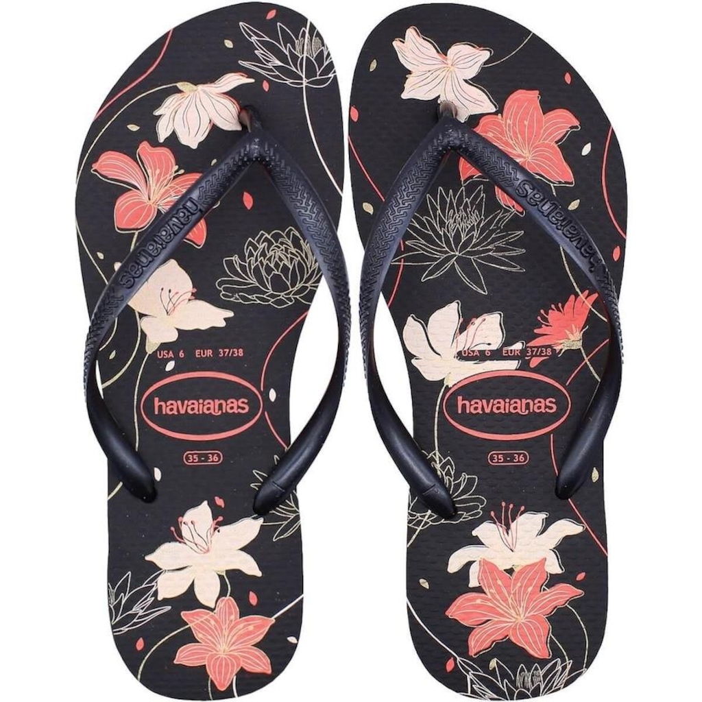 Chinelo de Dedo Havaianas Slim Organic 2 Floral - Feminino