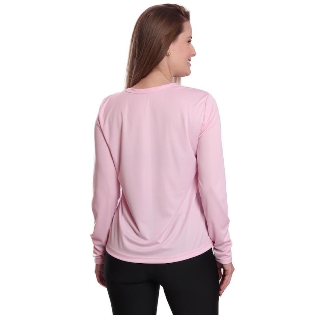Imagem 3 do produto Kit 3 Camisetas Manga Longa  Dellas Fit Proteção Térmica Solar Uv Dry Fit Segunda Pele - Feminina