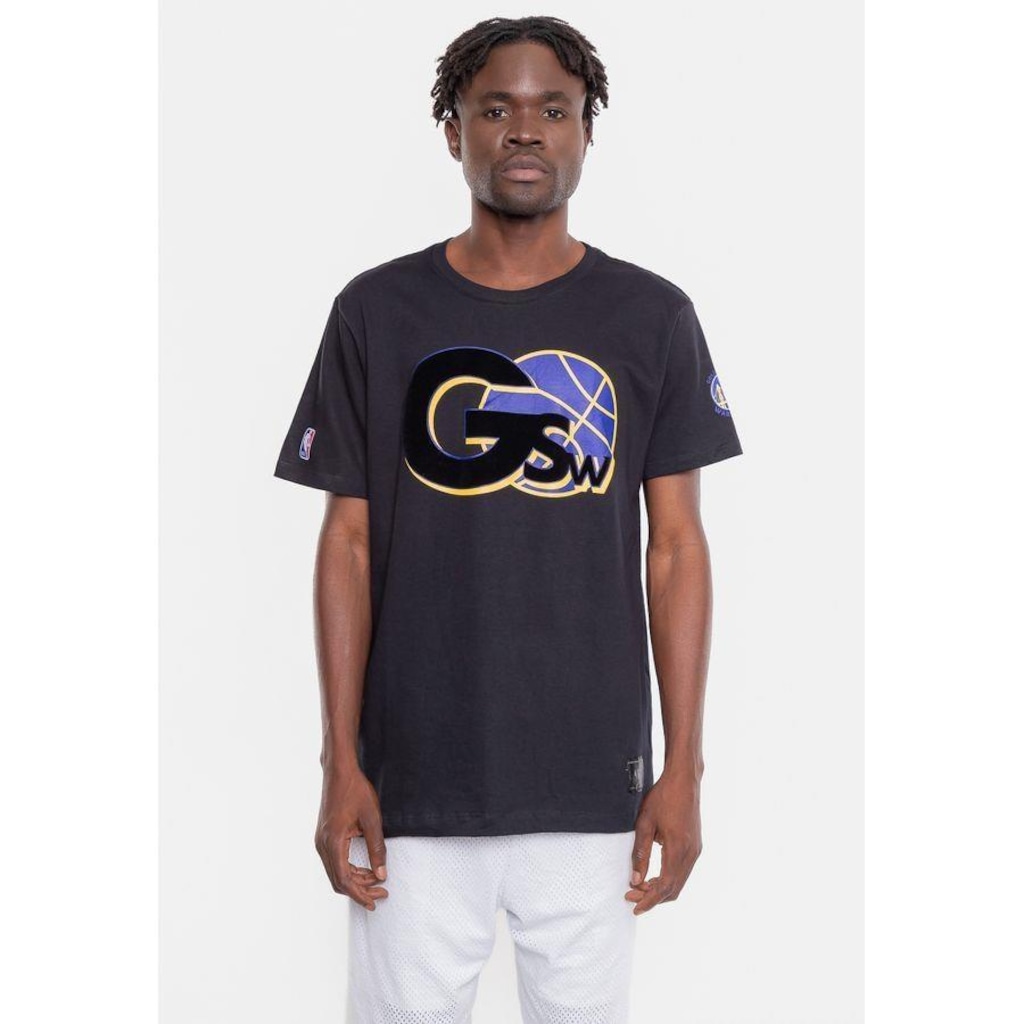 Camiseta NBA Floco Golden Stante Warriors - Masculina