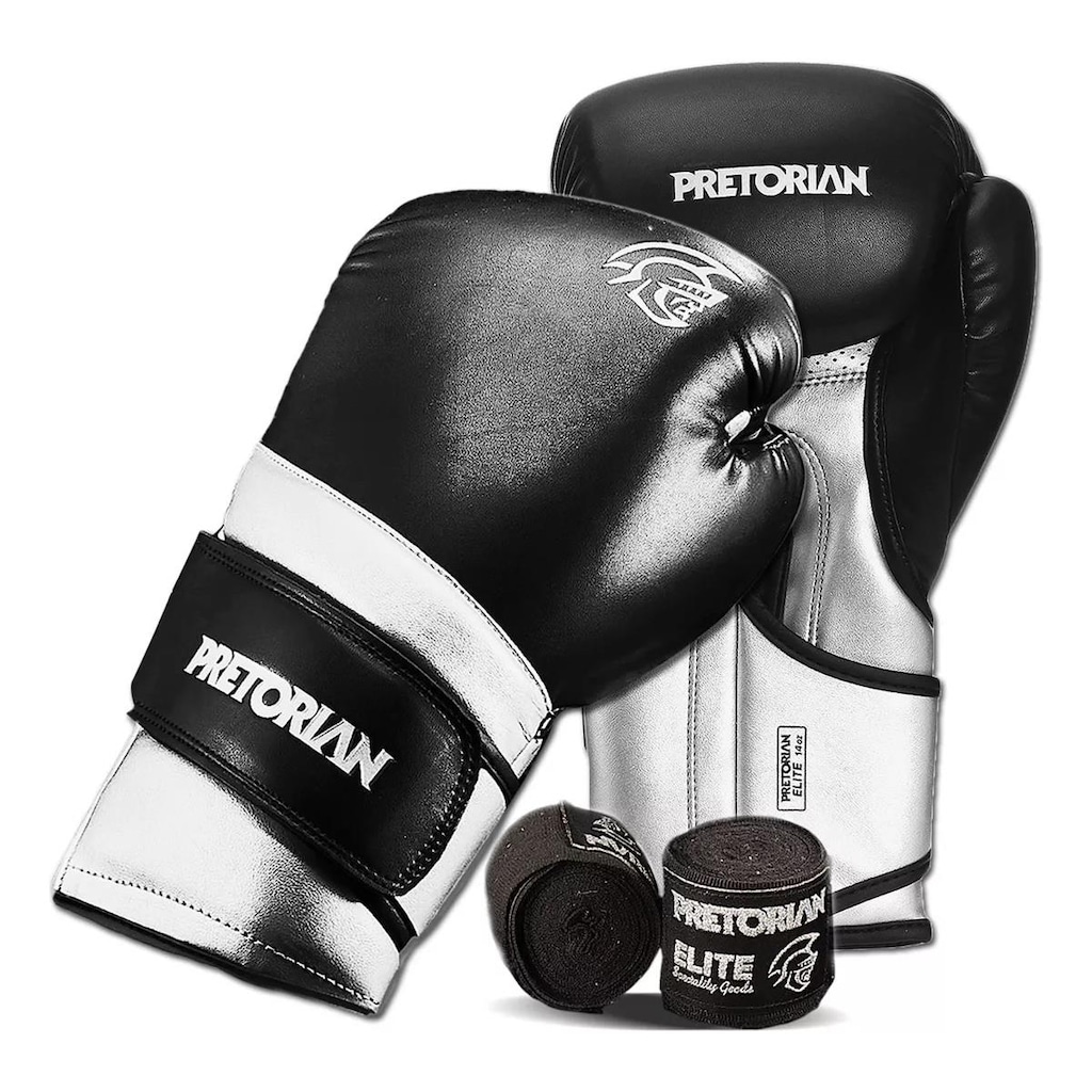 Kit Luva Muay Thai Boxe Pretorian Elite + Bandagem