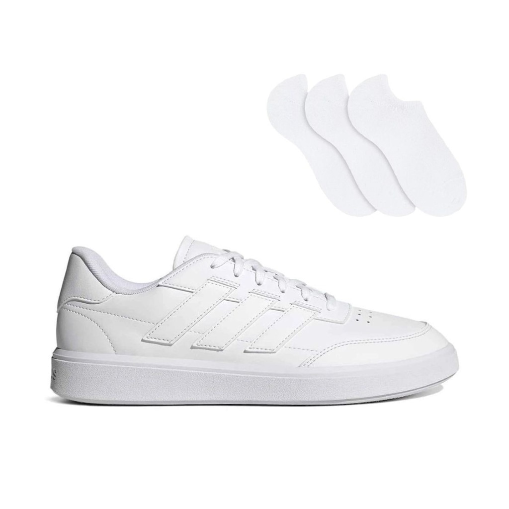 Kit Tênis adidas Courtblock - Unissex + 3 Pares de Meias - Foto 1
