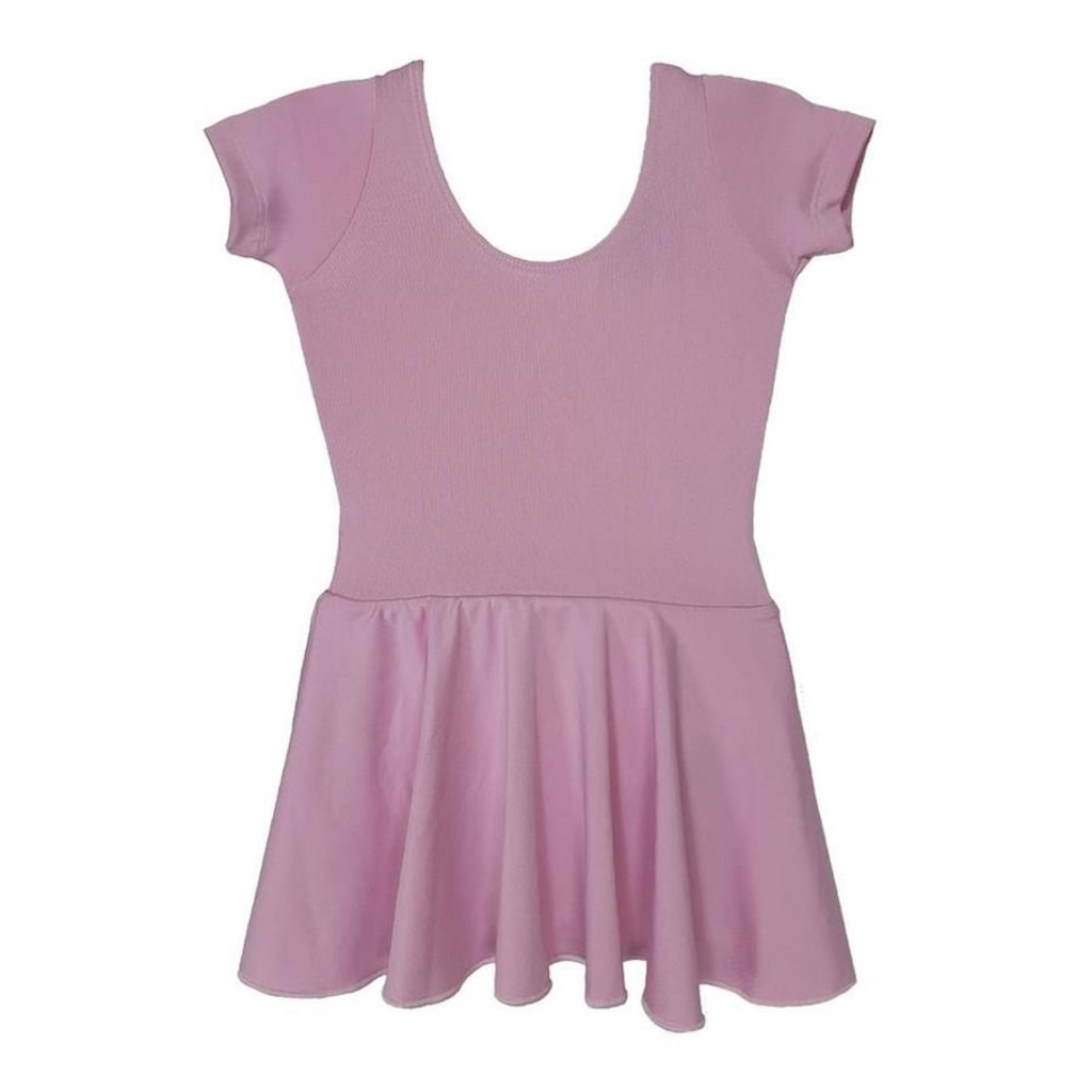 Collant Ballet Vya Fit Meia Manga Com Saia - Infantil
