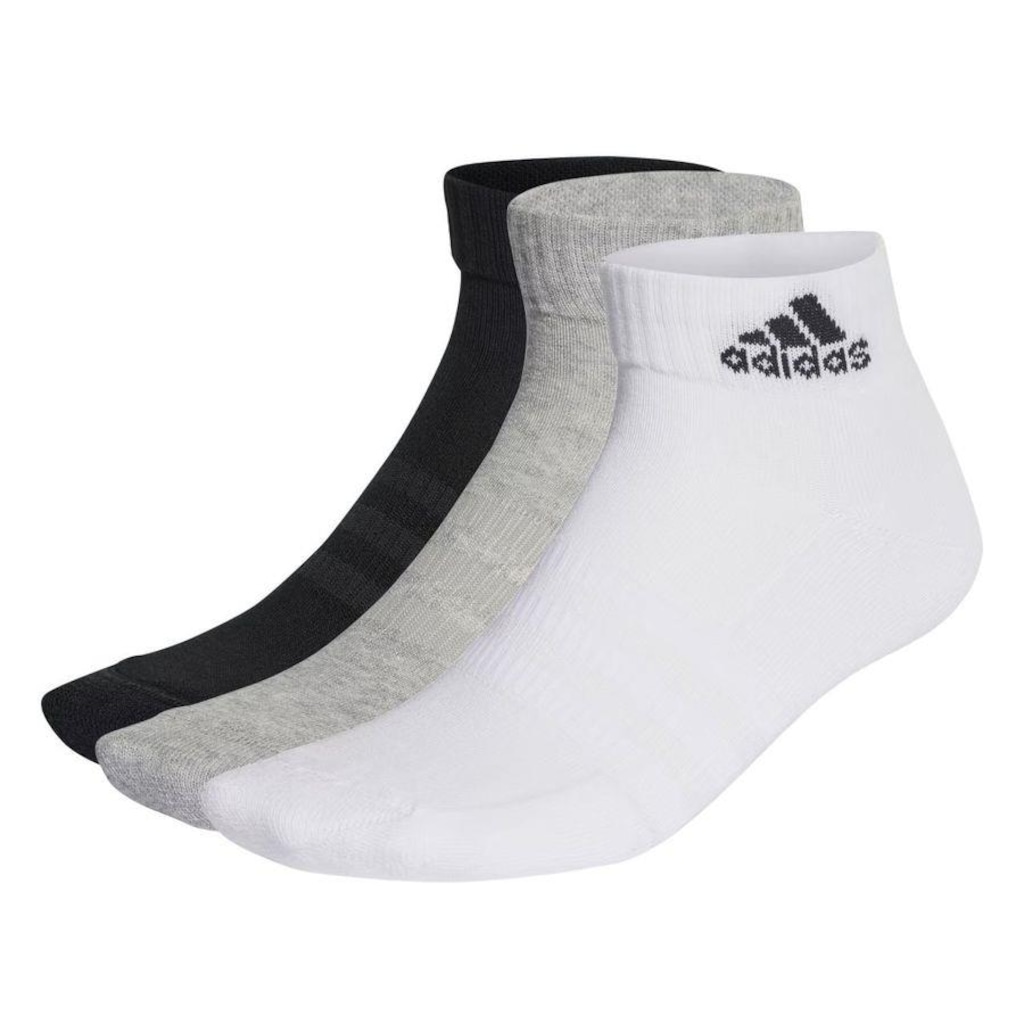 Kit de Meia adidas Cano Baixo 3 Pares Adulto