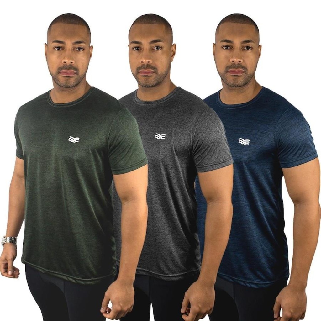 Imagem 3 do produto Camiseta Color Sports Dry Mescla - 3 Unidades - Masculino