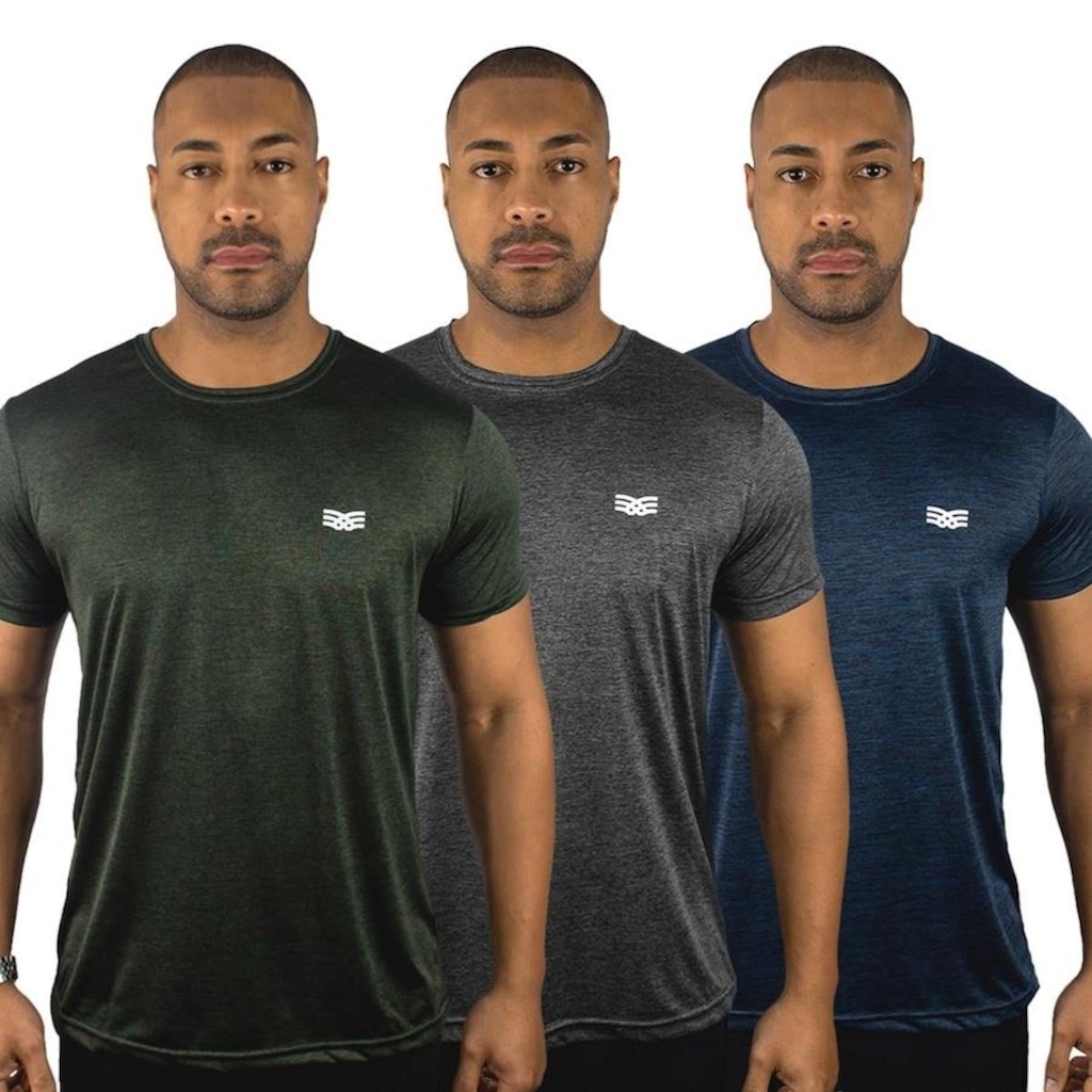 Camiseta Color Sports Dry Mescla - 3 Unidades - Masculino