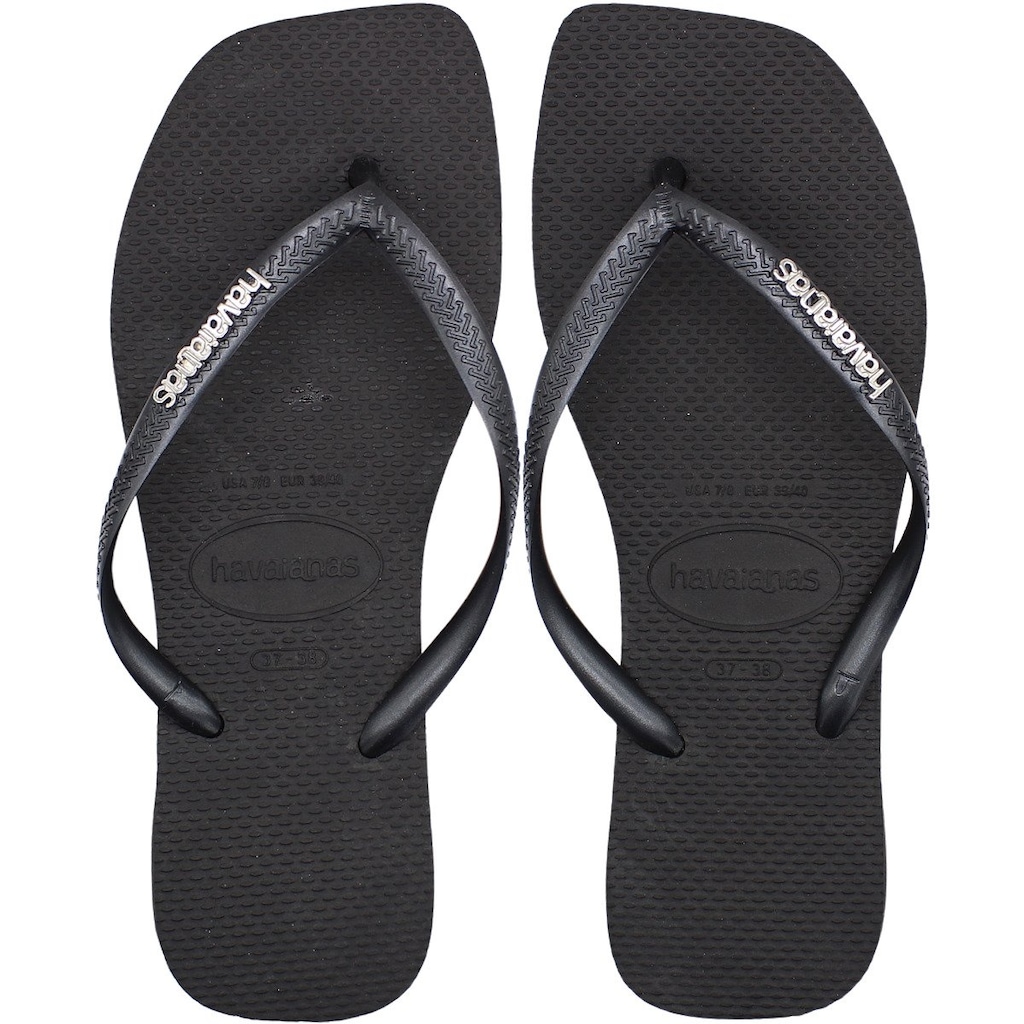 Chinelo Havaianas Slim Square Logo Metallic - Feminino