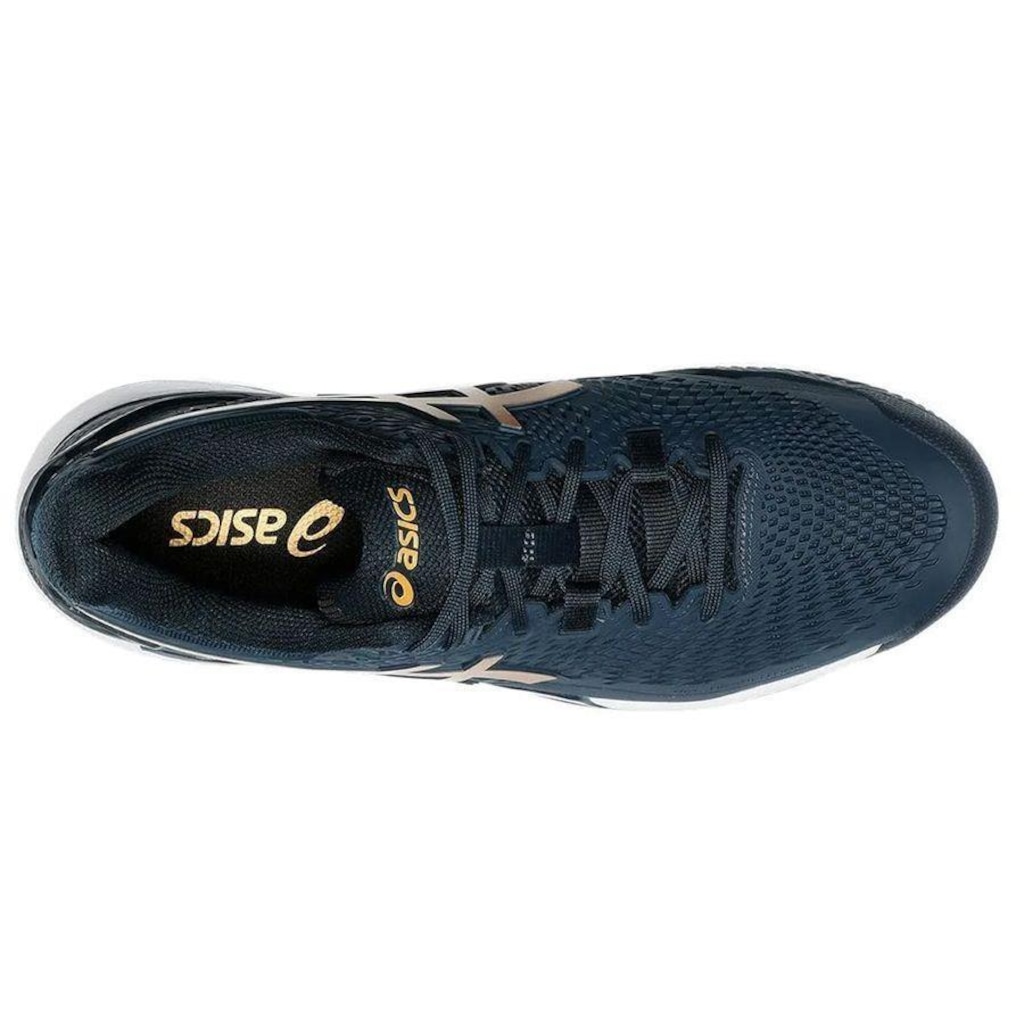 Tênis Gel Resolution 9 Clay Azul Marinho e Dourado - Asics - Asics
