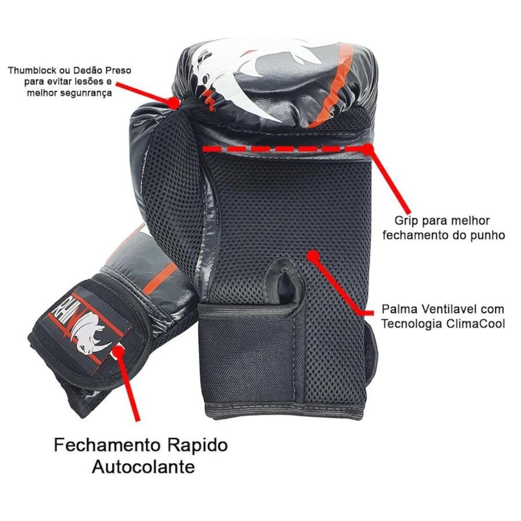 Imagem 4 do produto Luva de Boxe e Muaythai Rhino