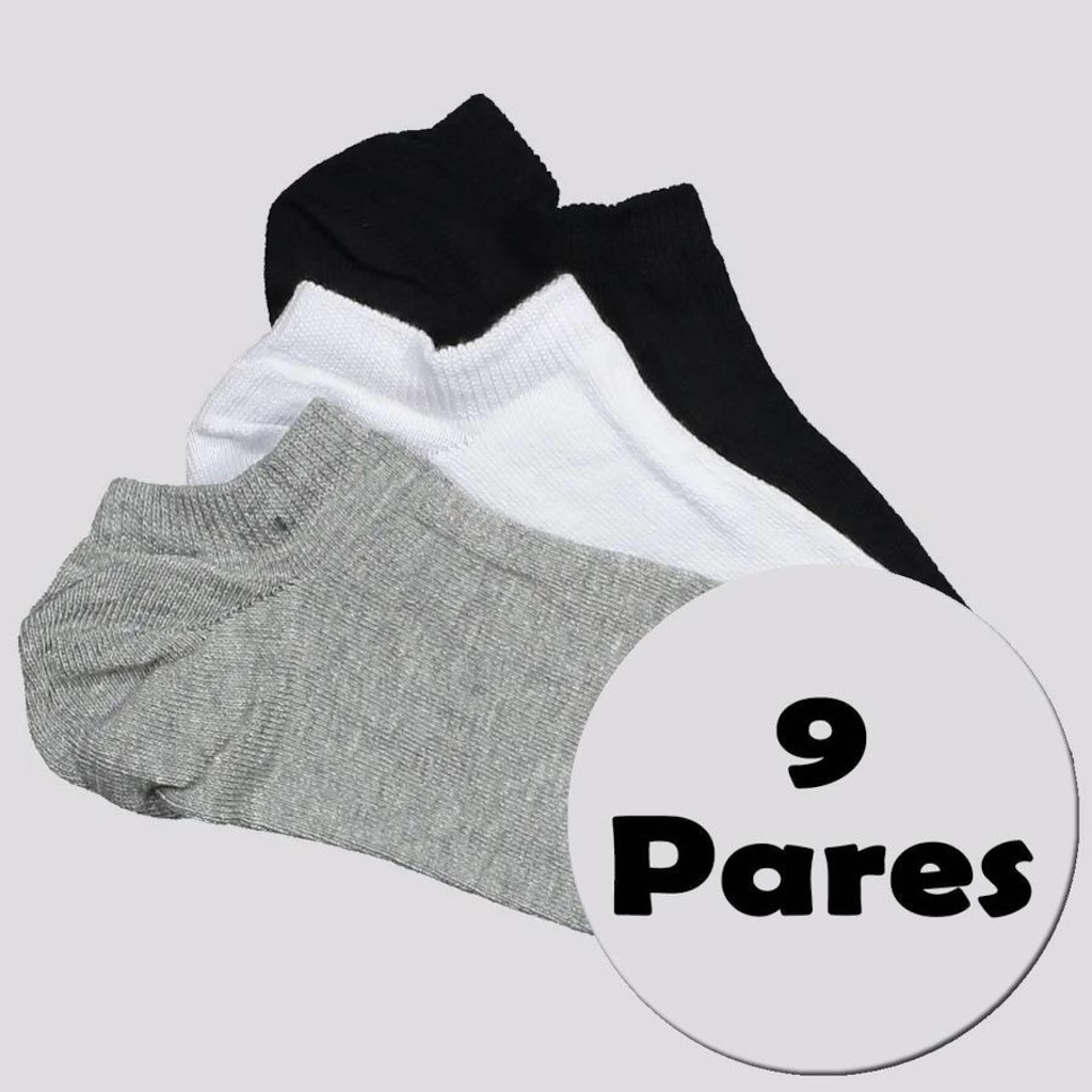 Kit Meia New Balance Basic - 9 Pares - Unissex