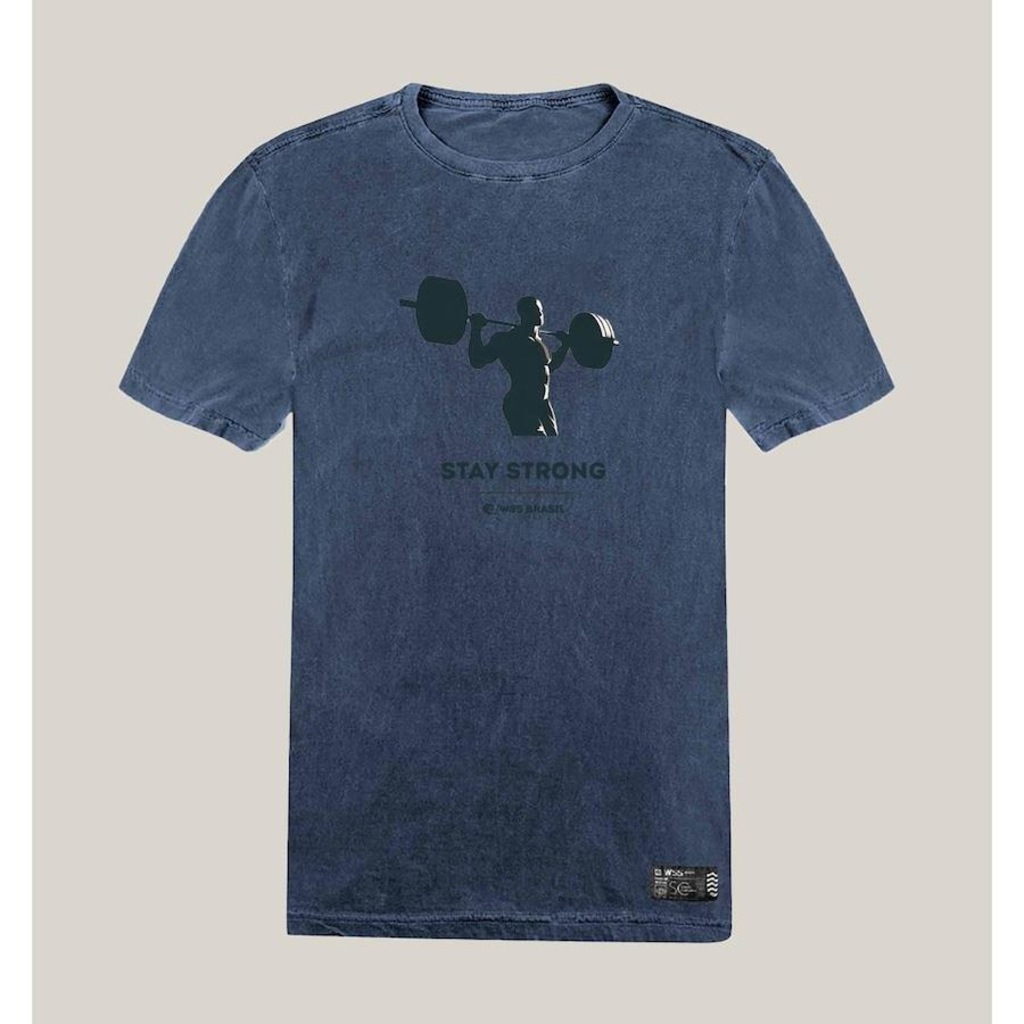 Camiseta WSS Brasil Estonada Algodão Prime Stay Strong - Masculina - Foto 1