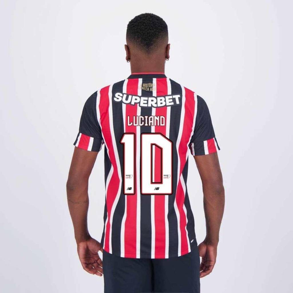 Camisa do São Paulo II 2024 New Balance com Patrocínio 10 Luciano - Masculina