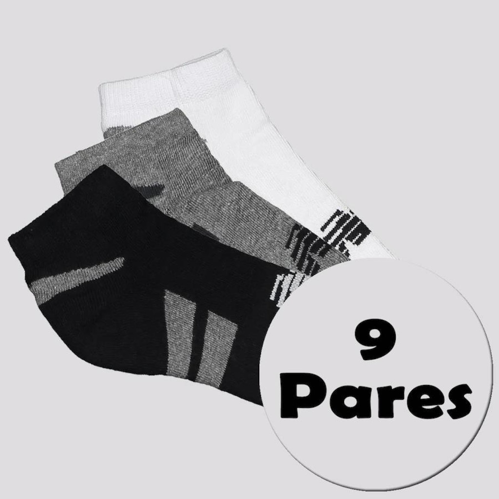 Kit Meias New Balance com 9 Pares II Cano Invisível Adulto - Foto 1