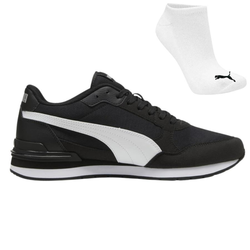KIT TÊNIS PUMA ST RUNNER V4 MESH + MEIA - MASCULINO