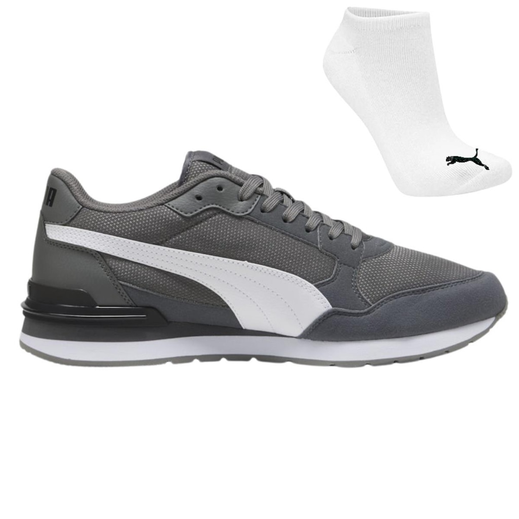 KIT TÊNIS PUMA ST RUNNER V4 MESH + MEIA - MASCULINO