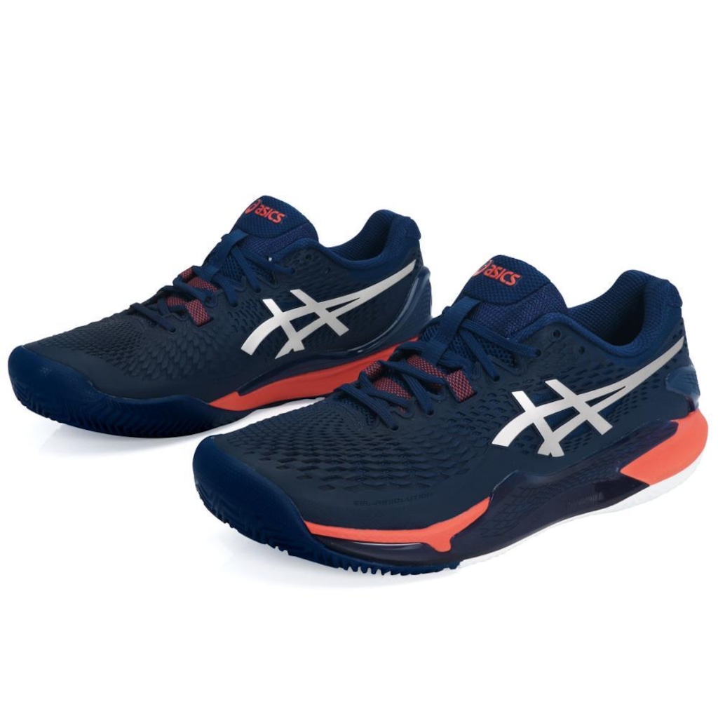 Tênis Asics Gel Resolution 9 Clay Cinza e Laranja | Centauro