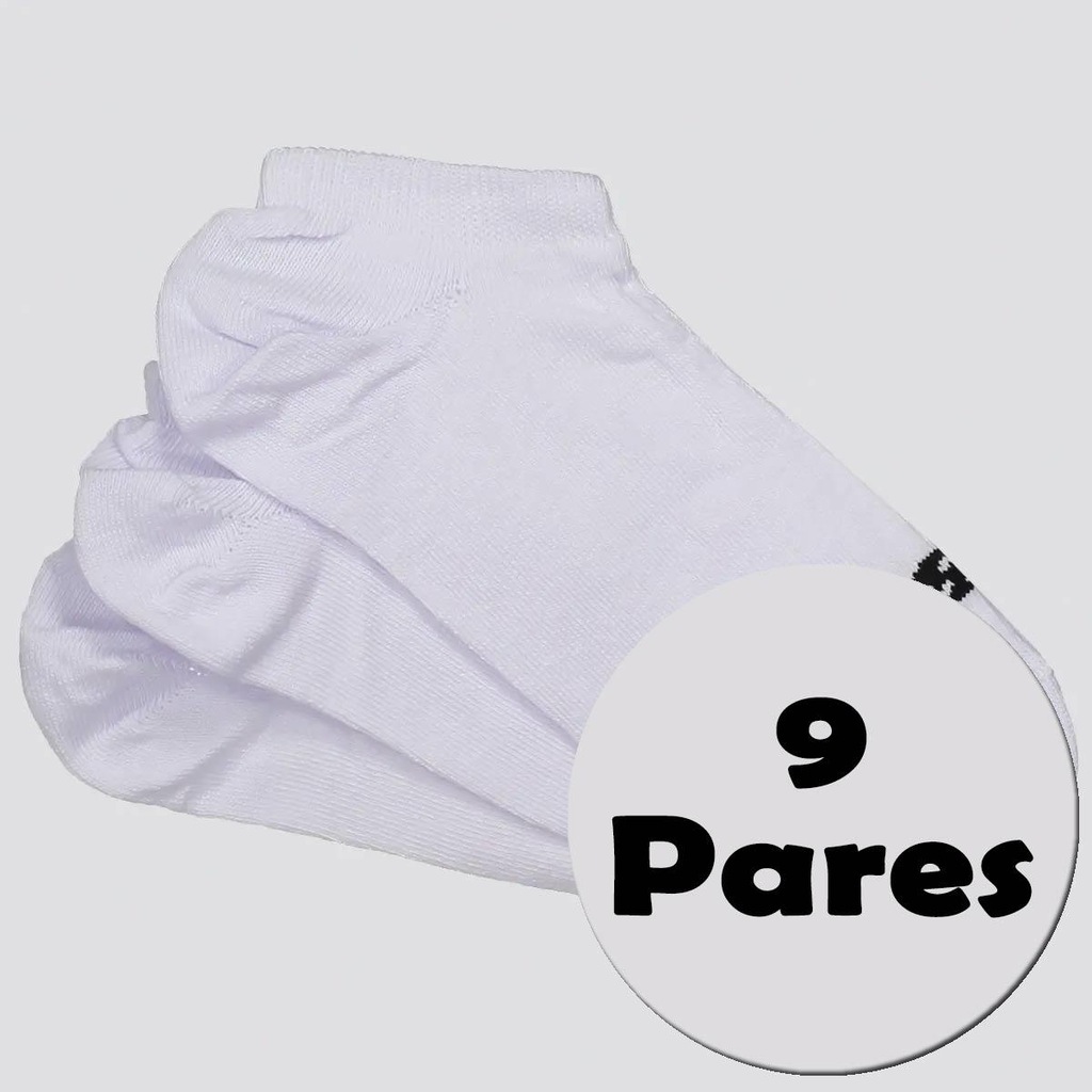 Imagem 1 do produto Kit Meias New Balance 9 Pares Cano Invisível Branco