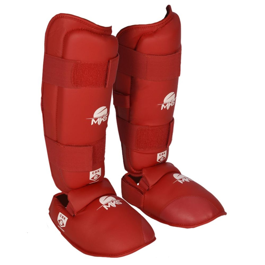 Caneleira de Karate com Protetor de Pé Mks Competition Homologada Cbk