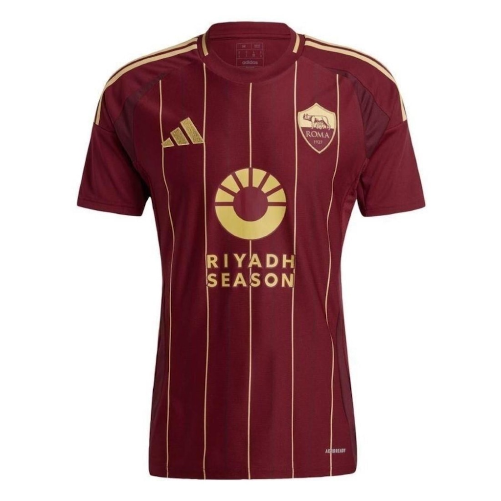 Camisa Roma 24/25 adidas Home - Masculina - Foto 1