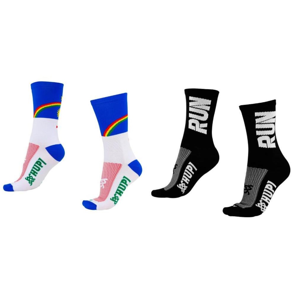 Meia Cano Longo Hupi Corrida Run Pernambuco - 2 Pares - Unissex