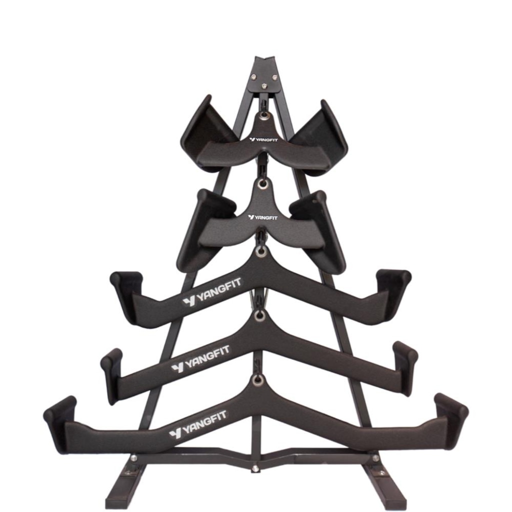 Kit Puxadores Anatômicos Academia Musculação Yangfit + Suporte