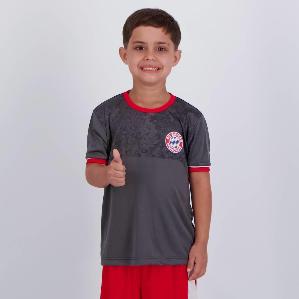 Camisa Bayern de Munique Infantil Cinza