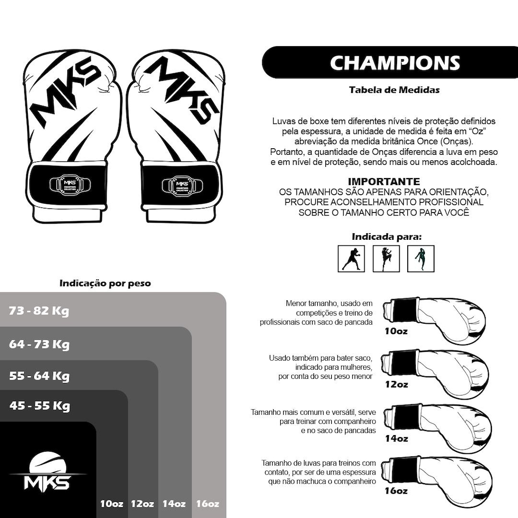 Imagem 2 do produto Luva de Boxe Mks Champions III - Adulto