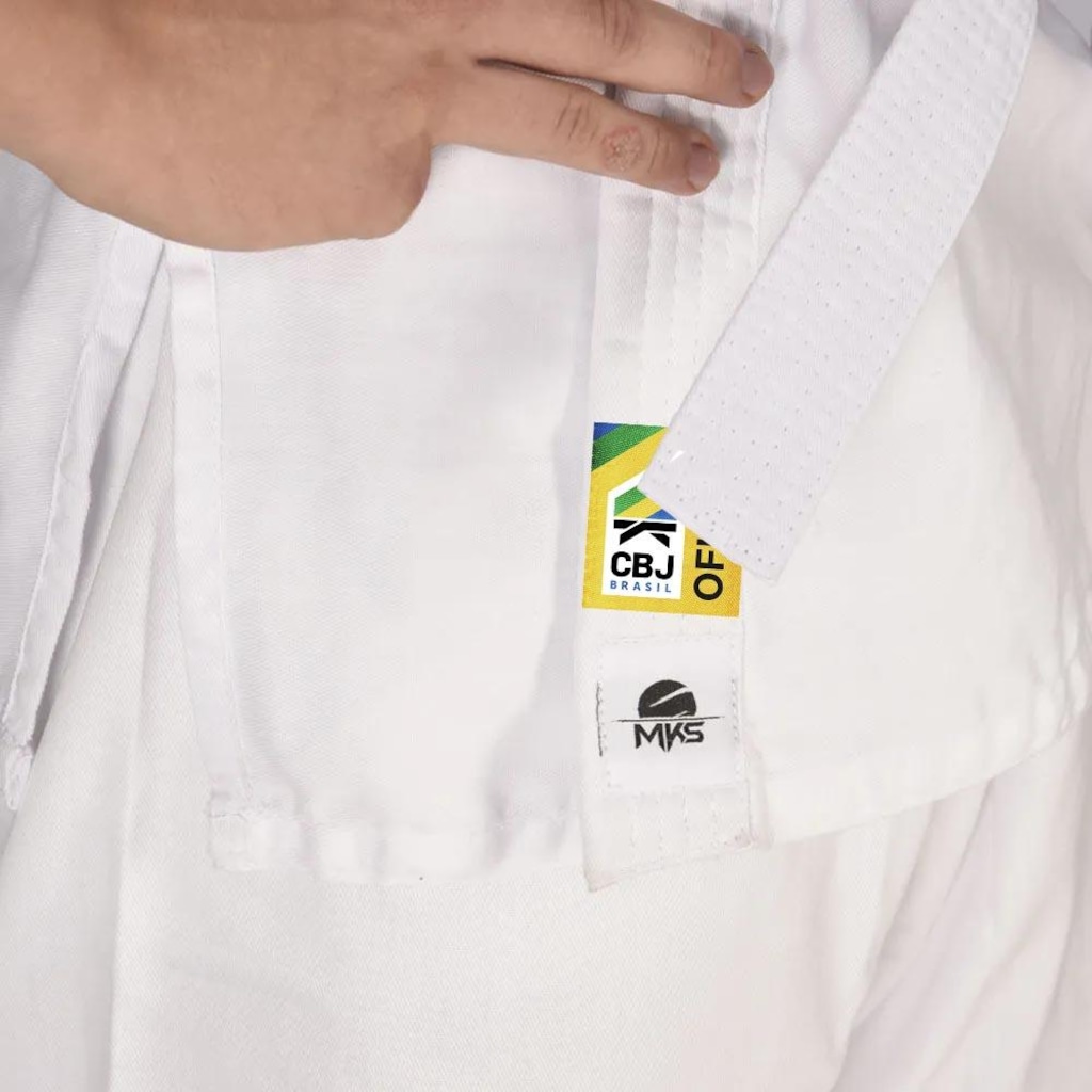 Imagem 4 do produto Kimono de Judo Mks Iniciante Cbj Oficial Michi + Faixa Branca - Adulto