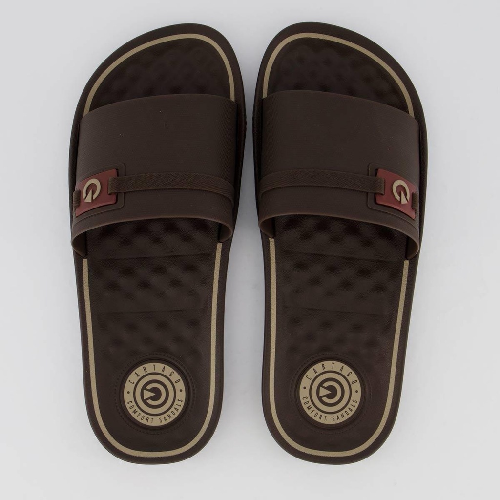 Chinelo Cartago Arizona Gáspea Marrom e Bege