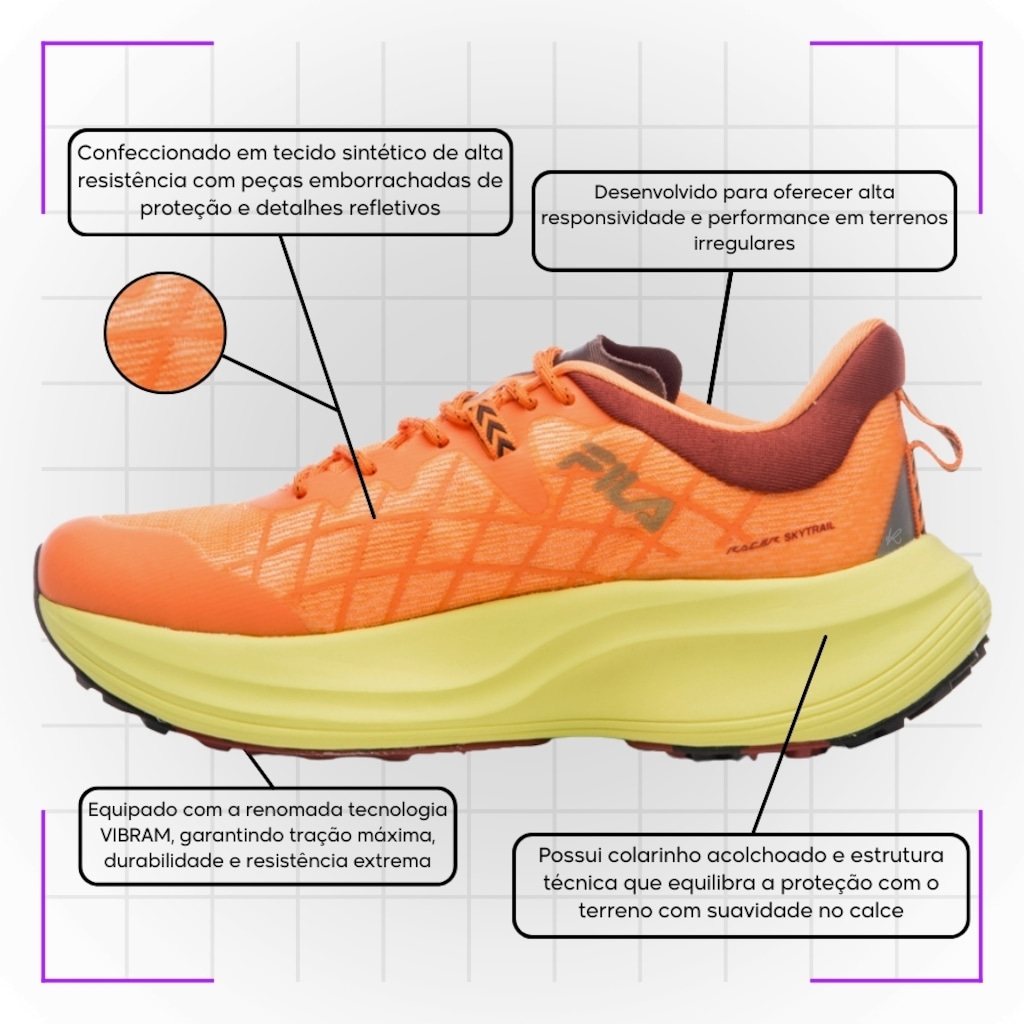 Imagem 5 do produto Kit Tênis Fila Racer Skytrail + Meia - Masculino