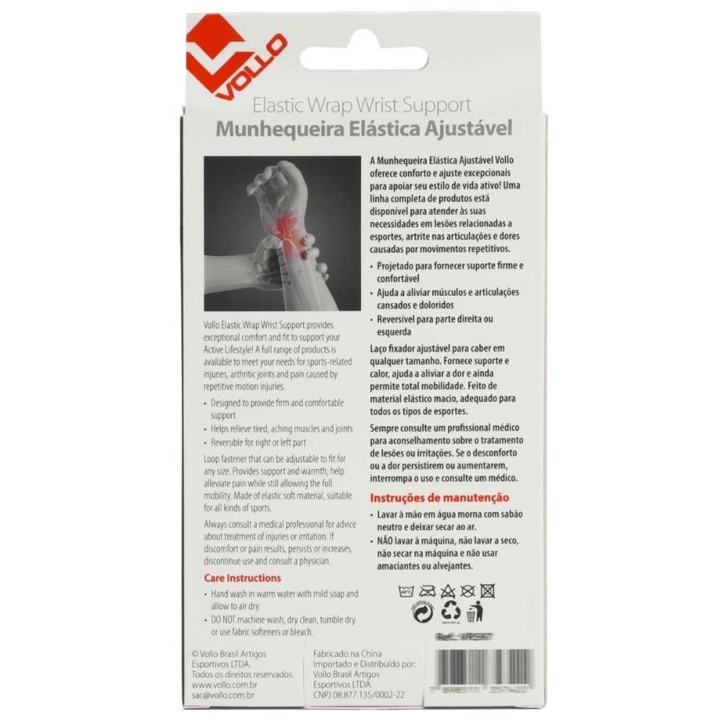 Imagem 5 do produto Munhequeira Vollo Elástica Ajustável - Adulto