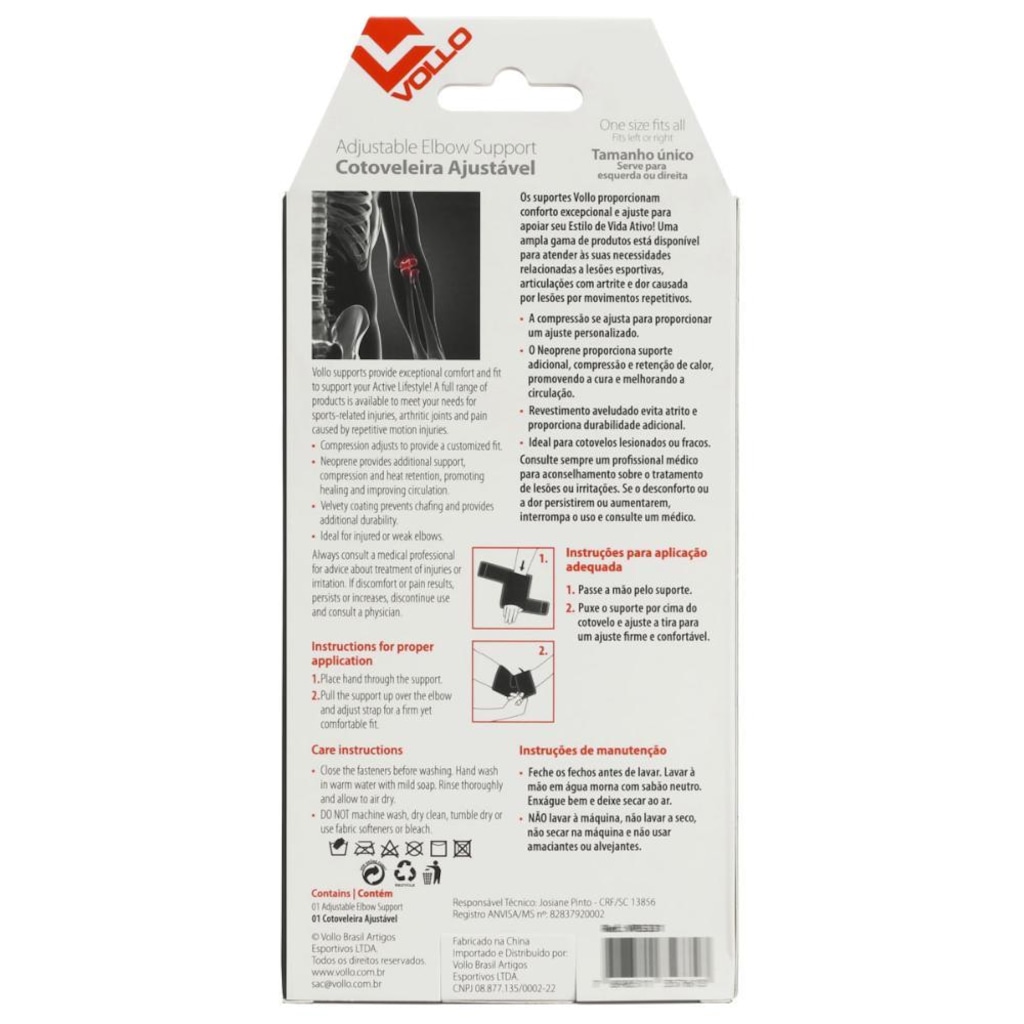 Imagem 5 do produto Cotoveleira Vollo Neoprene Ajustável