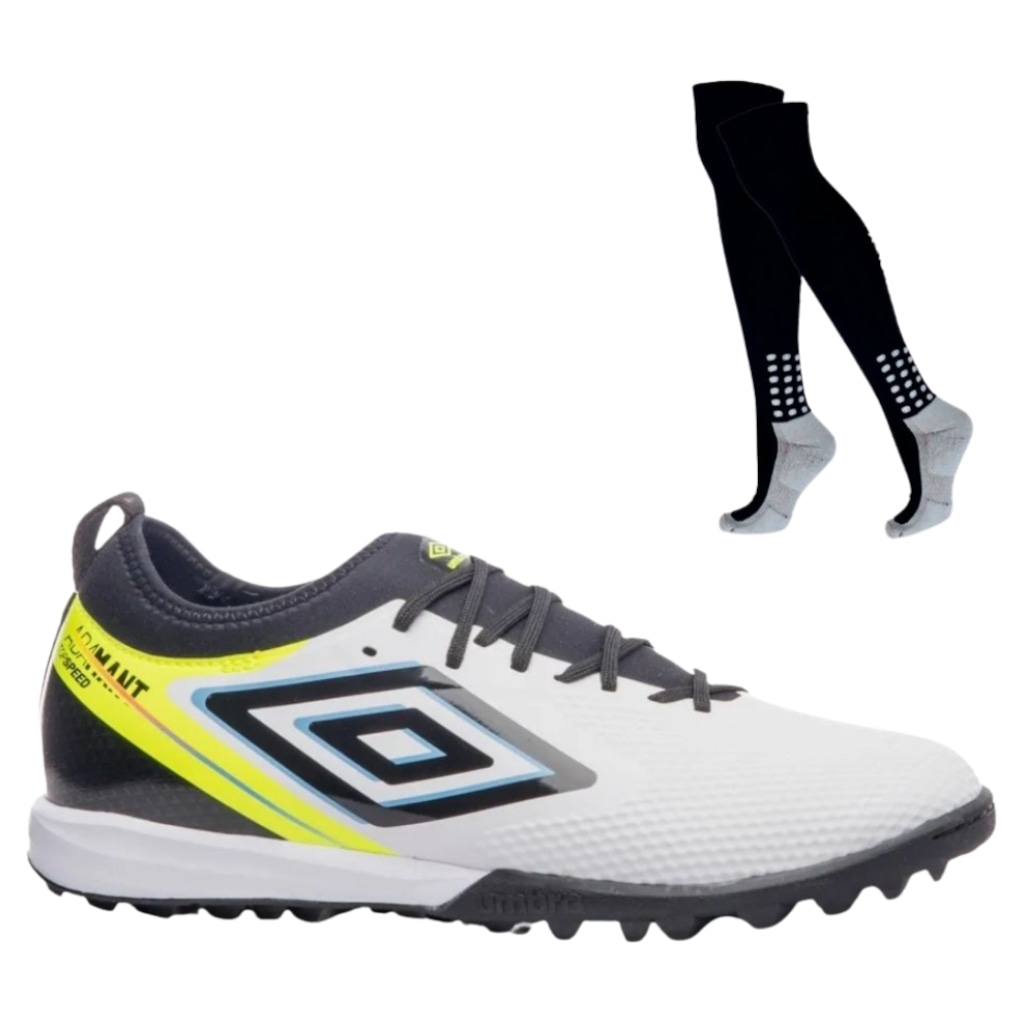 Kit Chuteira Society Umbro Adamant Top Speed Club + Meião - Adulto