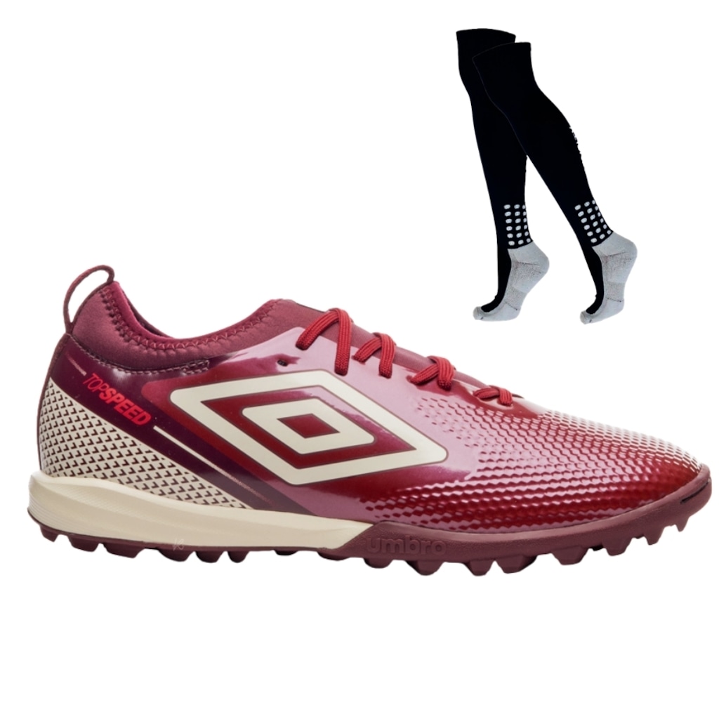 Kit Chuteira Society Umbro Adamant Top Speed Club + Meião - Adulto