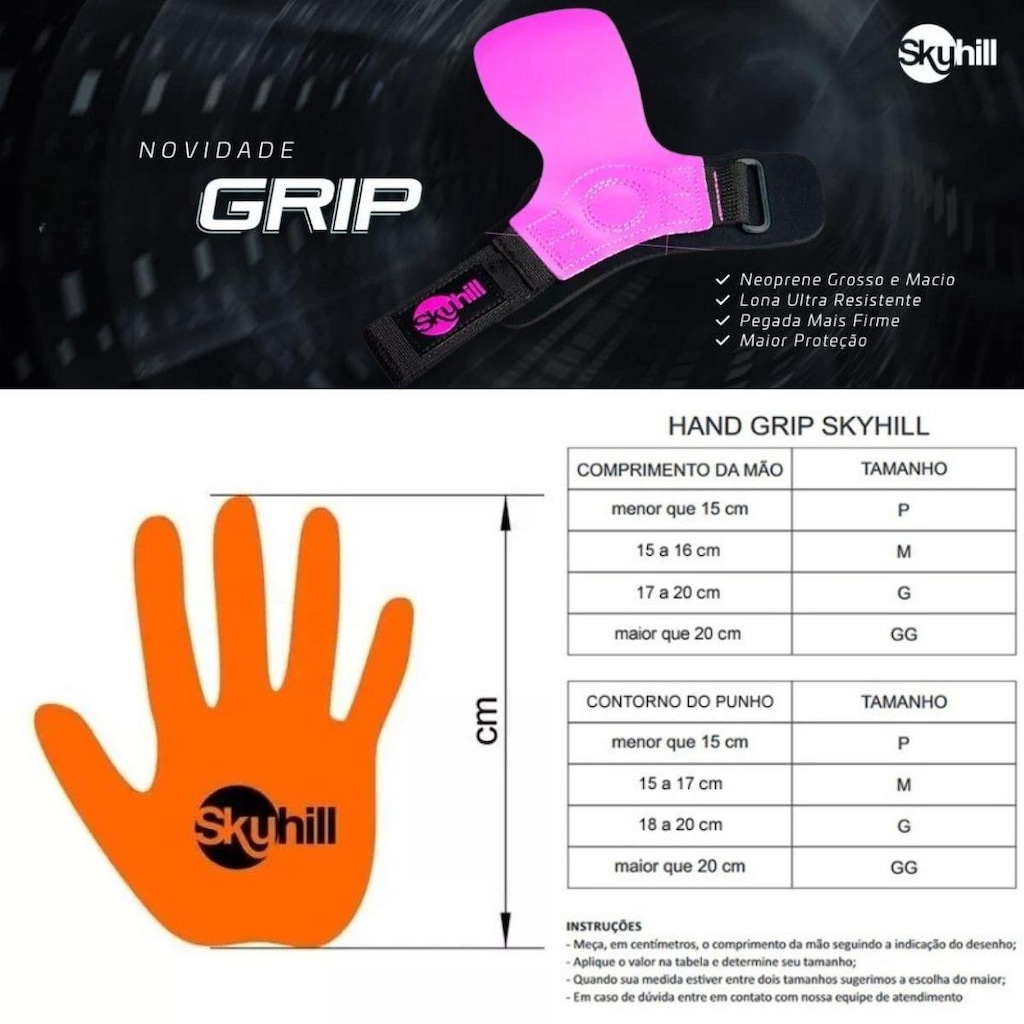 Imagem 4 do produto Luva Hand Grip Skyhill Competition com Corda