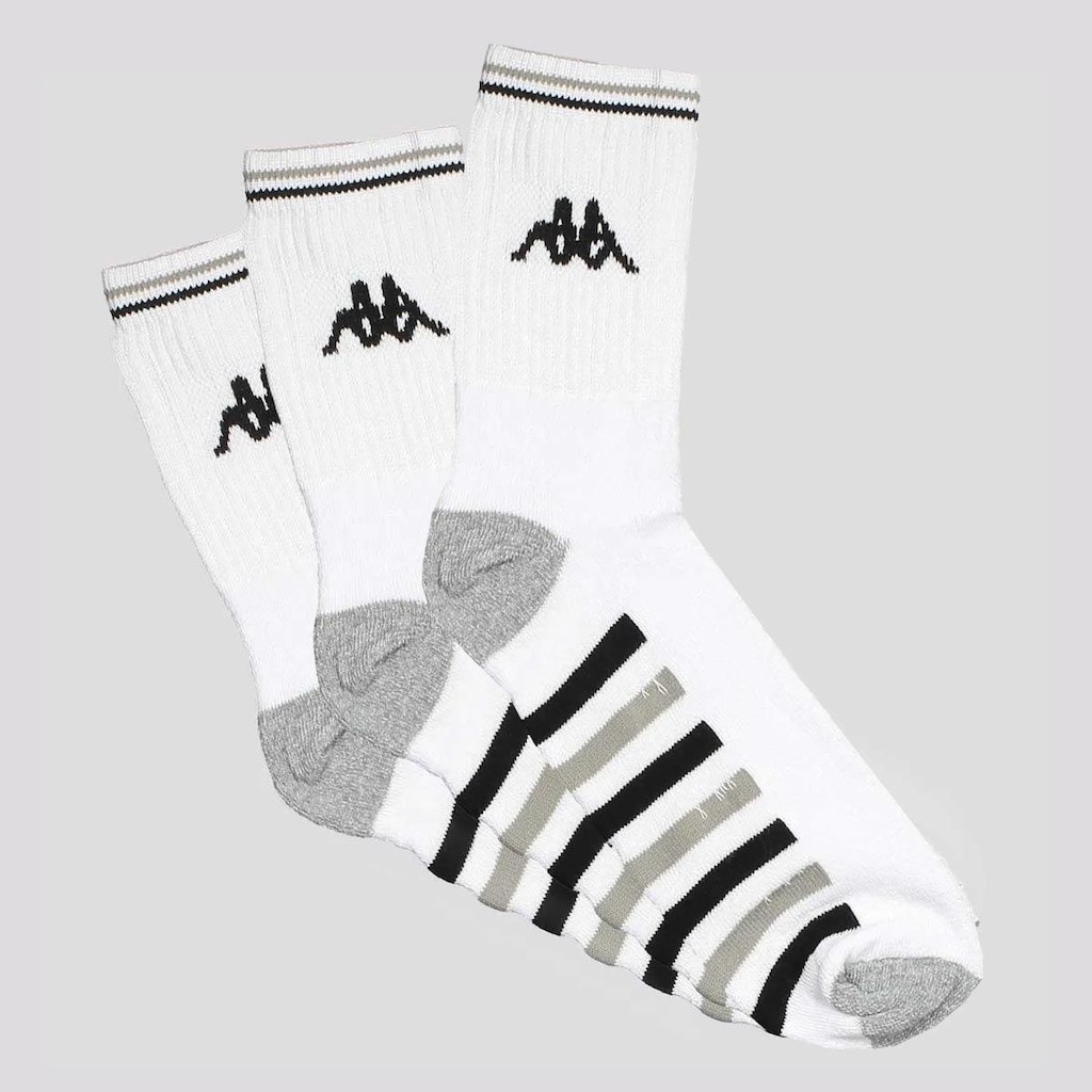 Meia Kappa Comfort Cano Médio - 3 Pares - Adulto
