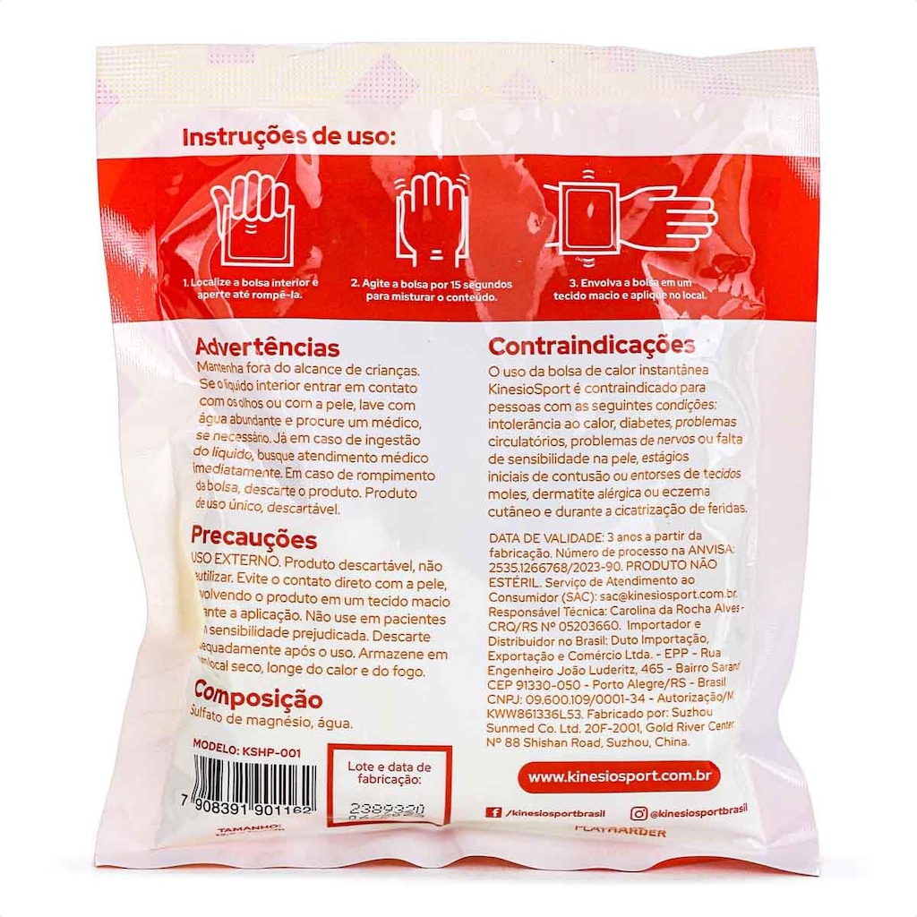 Imagem 3 do produto Bolsa de Calor Instantânea e Descartável Kinesiosport