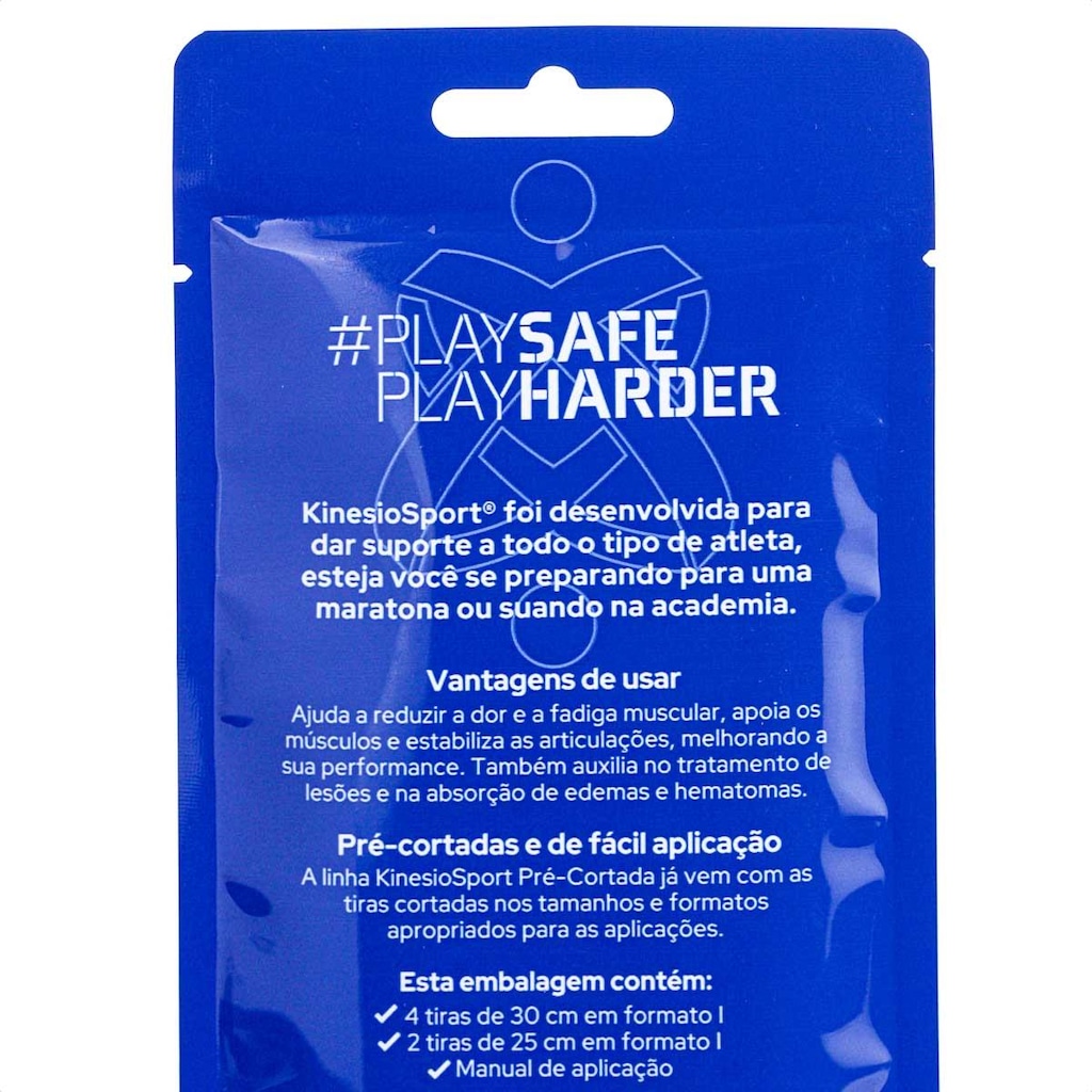 Imagem 4 do produto Bandagem Elastica Adesiva Kinesiosport Pré-Cortada Lombar 30Cm e 25Cm - Unissex