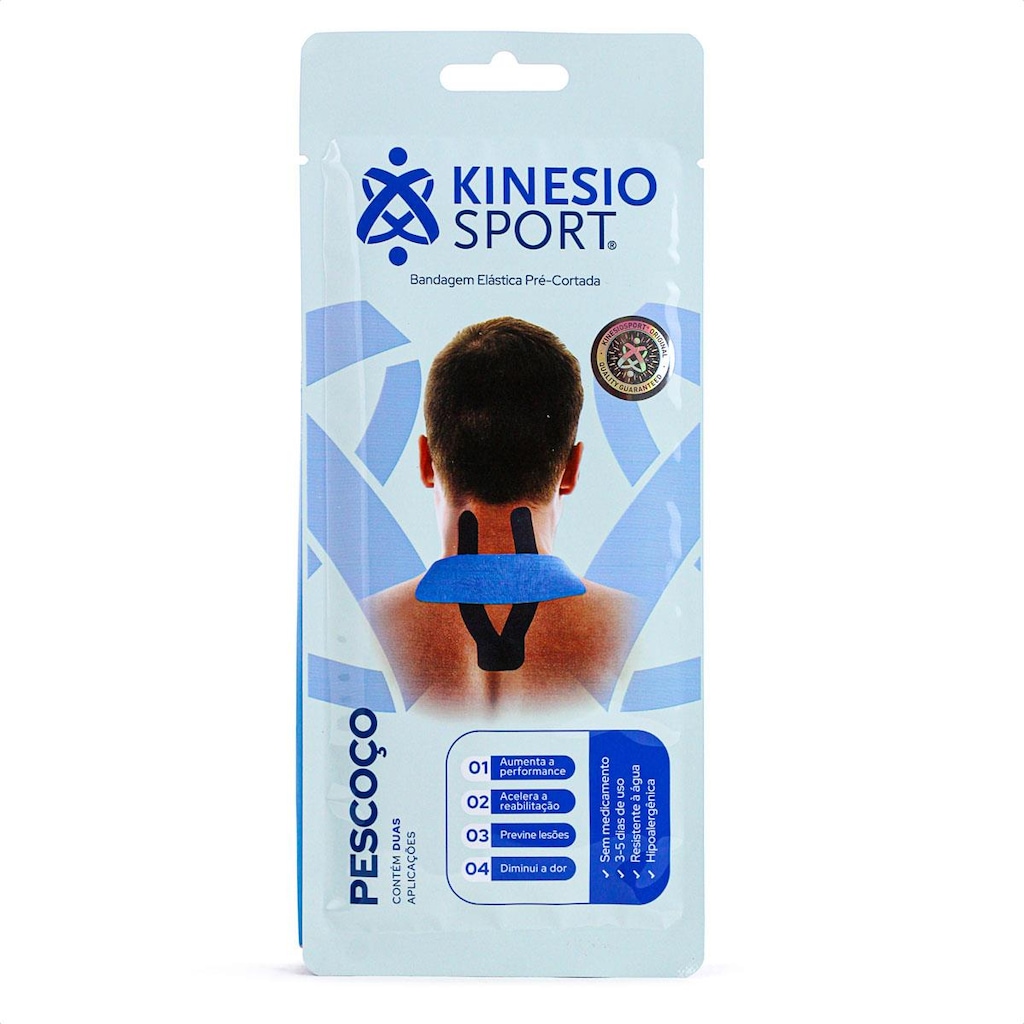 Bandagem Elastica Adesiva Kinesiosport Pré-Cortada Pescoço 25Cm e 15Cm - Unissex
