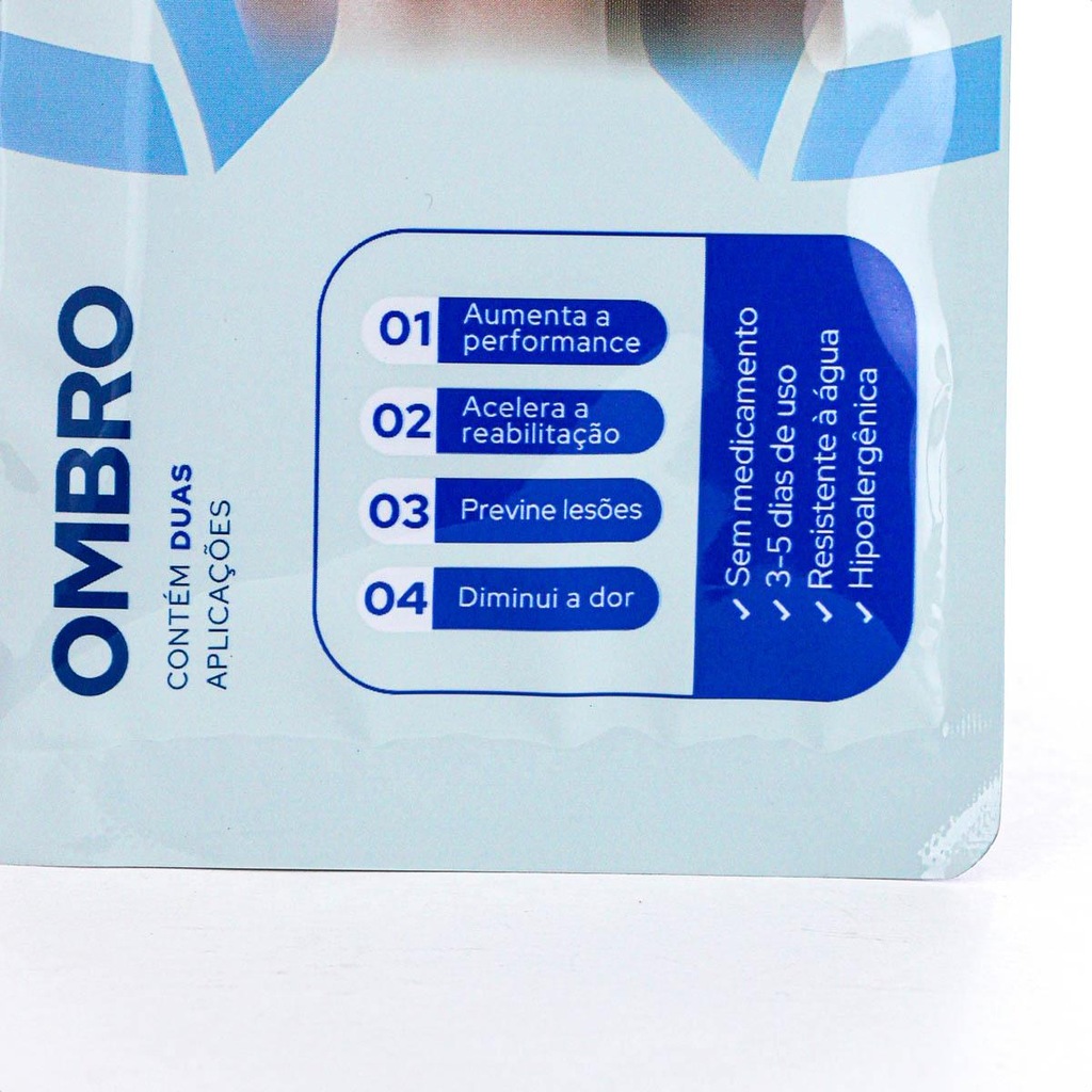 Imagem 3 do produto Bandagem Elastica Adesiva Kinesiosport Pré-Cortada Ombro 25Cm e 15Cm - Unissex