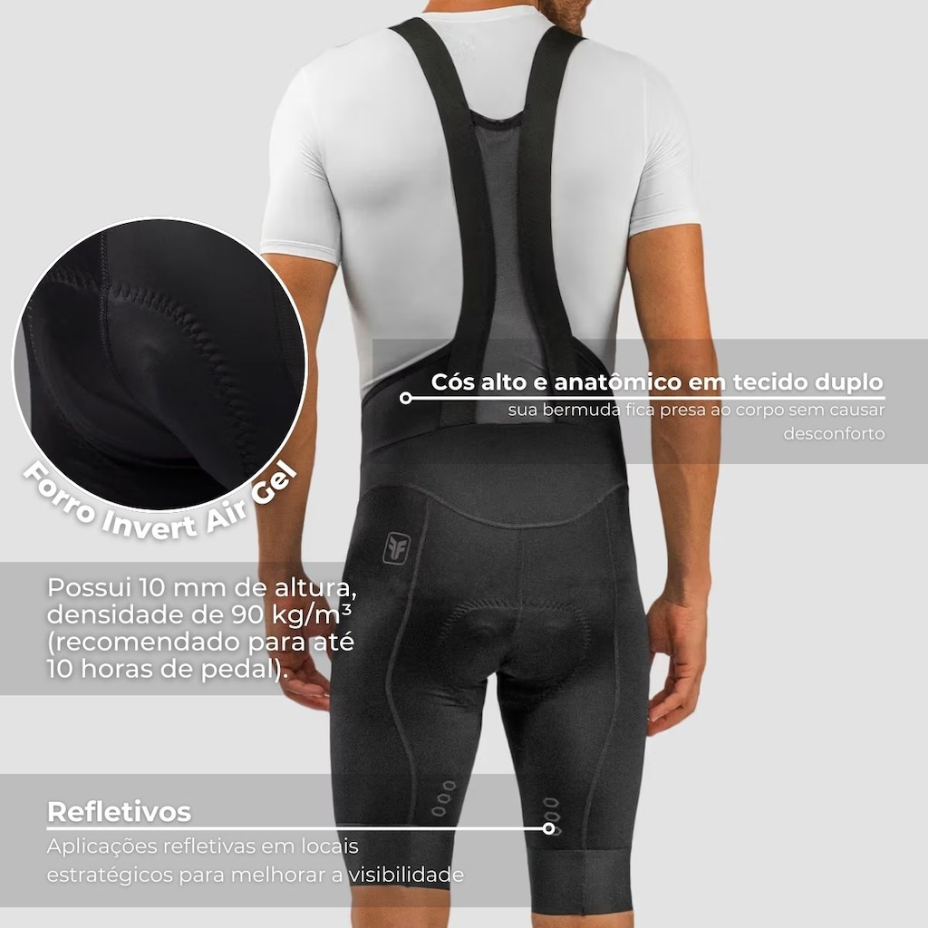 Imagem 3 do produto Bretelle Ciclismo Masculino Free Force Training Invert Gel